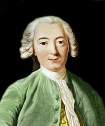 Portrettgravering av Claude-Adrien Helvetius (1715-1771) engelsk filosof - gravering etter Pierre Michel Alix
