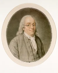 Portrett av Benjamin Franklin i Spectacles