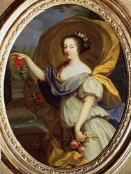 ""Portrett av Louise Francoise De La Baume Le Blanc, hertuginne av Valliere (Madame De La Valliere) (1644-1710), favoritt av Louis XIV, i flora"" Maleri av Pierre Mignard (1612-1695) 1600-talls Pouchkine Museum , Moskva