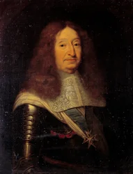 Portrett av Cesar, hertugen av Vendome og Beaufort (1594-1665), Superintendent of Navigation Painting av Pierre Mignard (1612-1695) 1600-tallets søn. 0,81x0,63 m Versailles, msueee du chateau