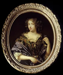 Portrett av Madame de Saint Germain. Helene Ferrand, datter av en rådgiver i parlamentet i Paris, hustru til Louis Foucault, marki de Saint Germain Beaupre; døde 34 år gammel mellom 1681 og 1691. Maleri av Pierre Mignard (1612-1695)