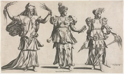 De tre skjebnene, kostymedesign, ca. 1534.