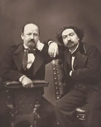 Émile Erckmann fransk forfatter, 1822-1899 og Alexandre Chatrian fransk forfatter, 1826-1890, ca. 1876