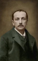 Portrett av den franske komponisten Edmond Audran (1840/1842-1901) Fotografi av Pierre Petit. Mot 1886
