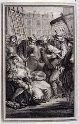 Belphegor - i ""Fortellinger og noveller på vers"" av Jean La Fontaine. 1776. Illustrasjon av P.P. Choffard.