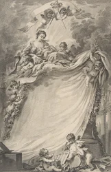 Frimurernes diplom fra Bordeaux, etter François Boucher, 1766.