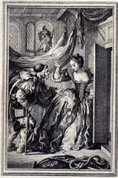Aniardenes kalender - i "" Fortellinger og noveller i vers"" av Jean La Fontaine. 1776. Illustrasjon av P.P. Choffard.