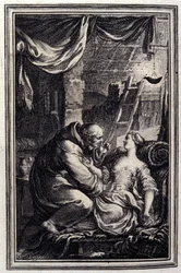 Djevelen i helvete - i "Fortellinger og noveller på vers" av Jean La Fontaine. 1776. Illustrasjon av P.P. Choffard.