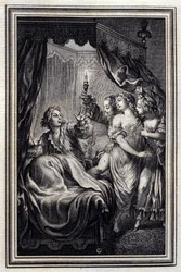 Vi legger aldri merke til alt - i «Tales et nouvelles en vers» av Jean La Fontaine. 1776. Illustrasjon av P.P. Choffard.