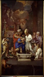 Dåpen til Konstantin (Konstantin I den store, 270-337). Maleri av Pierre Puget (1620-1694)