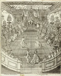 Illustrasjon fra The Dancing Master, 1734