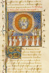 Detalj av en side fra "The Properties of Things" av engelskmannen Bartholomew, i den franske oversettelsen av Jean Corbechon, ca. 1390