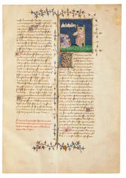 Side fra "The Properties of Things" av engelskmannen Bartholomew i den franske oversettelsen av Jean Corbechon, ca. 1390