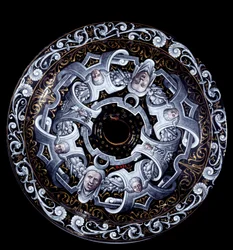 Enamaille flat bakside tilskrevet Pierre Reymond (aktiv 1537-etter 1584) 1569. Paris, Louvre-museet