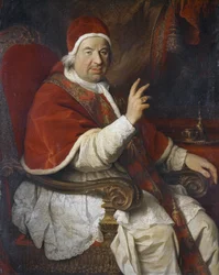 Portrett av pave Benedikt XIV (1675-1758), maleri av Pierre Subleyras (1699-1749)