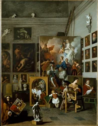 Kunstnerens verksted (olje på lerret, ca. 1740)