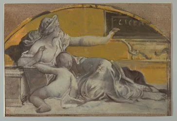 Tegning, studie for tympanum til ære for Cicero, slutten av 1800-tallet