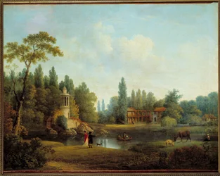 Grenda Petit Trianon i Versailles Maleri av Pierre Joseph Wallaert (1753-1812) 1803 Søn. 0,56x0,72m