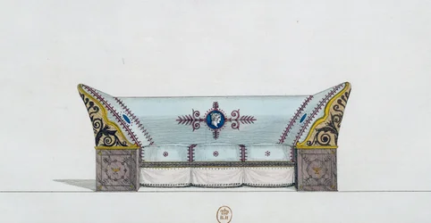Sofa, tallerken 106, illustrasjon fra Collection de meubles et objects de gout (Samling av møbler og smaksobjekter)