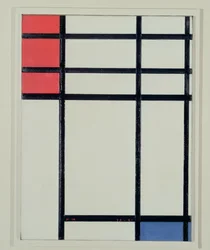 Sammensetning av rødt, blått og hvitt (No.II) / Sammensetning med rødt og blått