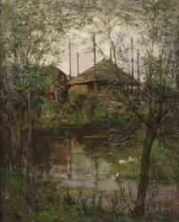 Høystakk med piletrær, ca. 1897-98