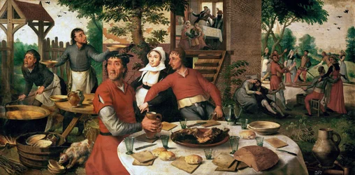 Fete villageoise - Landsbyfestival - Pieter Aertsen (1508-1575). olje på tre
