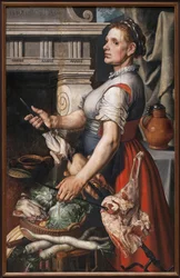 Kokken. Maleri av Pieter Aertsen (1507 eller 1508-1575), olje på tre