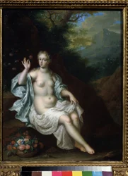 ""Portrait Of The Nymph Flore"" (Flora) Maleri av Pieter Born (Borm) (1650-1682) Private samlinger fra 1600-tallet av Pushkin-museet, Moskva