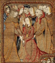 Triumfer til Guds mor eller gullspurver, ca. 1500-02 (teppe)