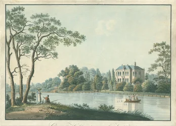 Gezicht op huis Over Holland met theekoepel aan de Vecht te Nieuwersluis Over-Holland aan de Vecht (title on object)   1379658   no       norwegian Successfully Translated  Original: Oever van de IJssel bij Hattem Translat: Oever van de IJssel bij Hattem 1
