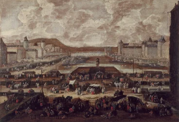 Pont-Neuf, Seinen og Louvre, cirka 1670, cirka 1670 (olje på lerret)