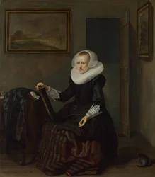En kvinne som holder et speil, 1625