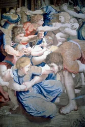 Detalj av et veggteppe som viser barnemordet i Betlehem, ca. 1520-31