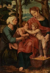 Holy Family (olje på panel)