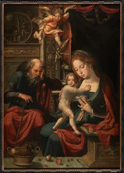 Holy Family (olje på panel)