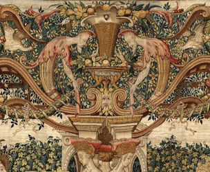 Vertumnus og Pomona: Vertumnus forvandlet til en beskjærer, ca. 1550 (gull, ull og silke)
