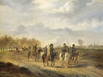 Kosakker på en landevei nær Bergen i Nord-Holland, 1813