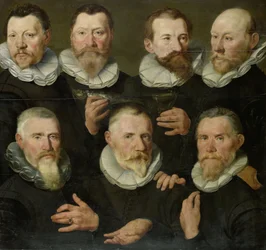 Kaptein Hasselaers og løytnant Hoofts kompani, ca. 1595–1603 (olje på panel)