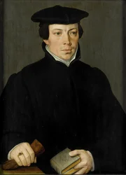 Portrett av en ung minister, ca. 1535–84 (olje på panel)