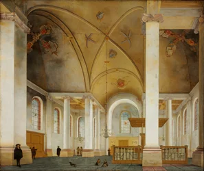 Den nye kirken i Haarlem - Peinture de Pieter Saenredam (1597-1665) - 1653 - Olje på tre - 86x103 - Szepmuveszeti Muzeum, Budapest