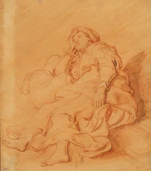 Studie av figuren til Rachel, ca. 1621.