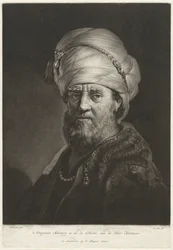 Portrettbyste av en mann iført turban