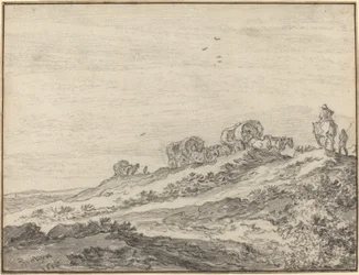 Reisende langs Crest of a Hill