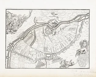 Kart over Narva i 1700