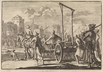 Ankomst av Stepan Razin og broren Frol i et jernbur i Moskva, 1671, 1698
