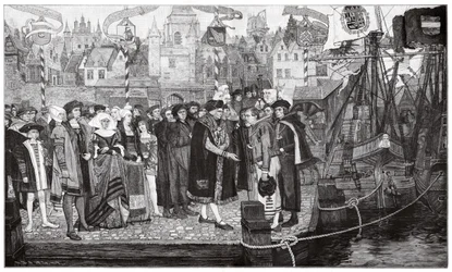 Sukkerhandel, Antwerpen, ca. 1510–20 (gravering)