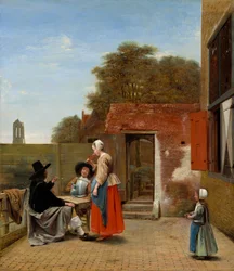 En nederlandsk gårdsplass, 16581660.