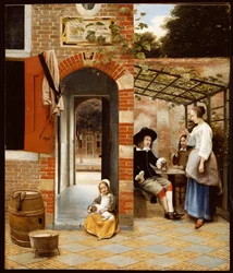 Gårdsplassen til et hus i Delft, 1658