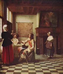 Interiør i et nederlandsk hus, ca. 1658, ca. 1915