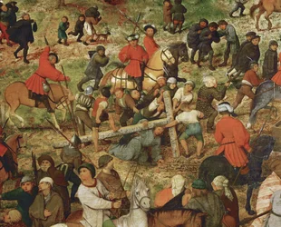 Jesus bærer korset (maleri på eik)